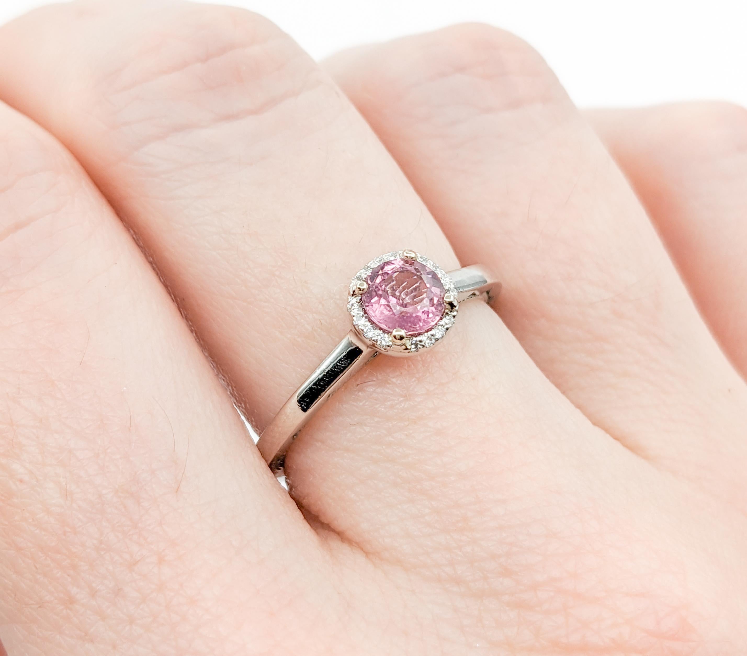 Anillo Tacori Turmalina Rosa Con Diamantes En Platino Corte redondo en venta