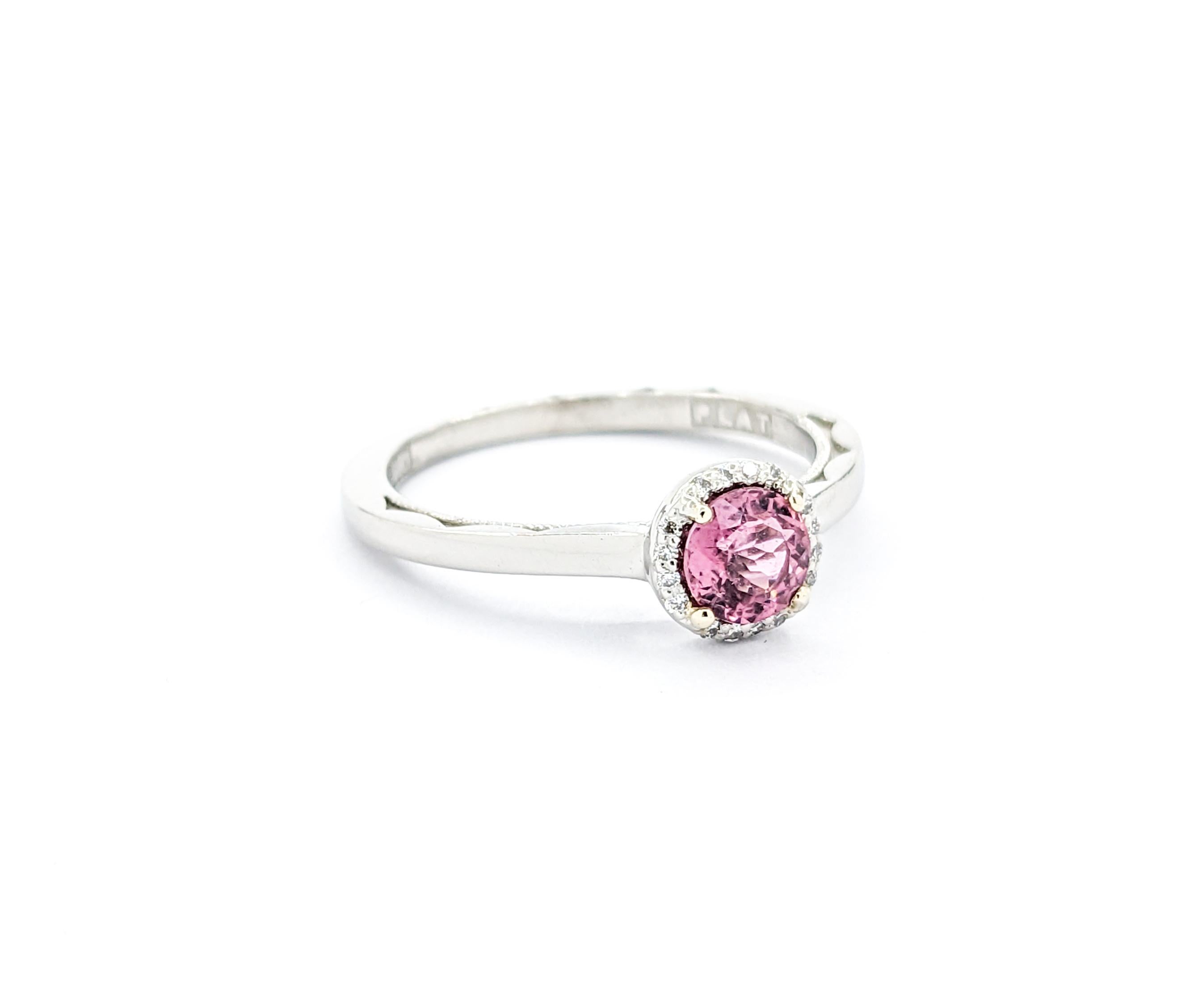 De las mujeres Anillo Tacori Turmalina Rosa Con Diamantes En Platino en venta