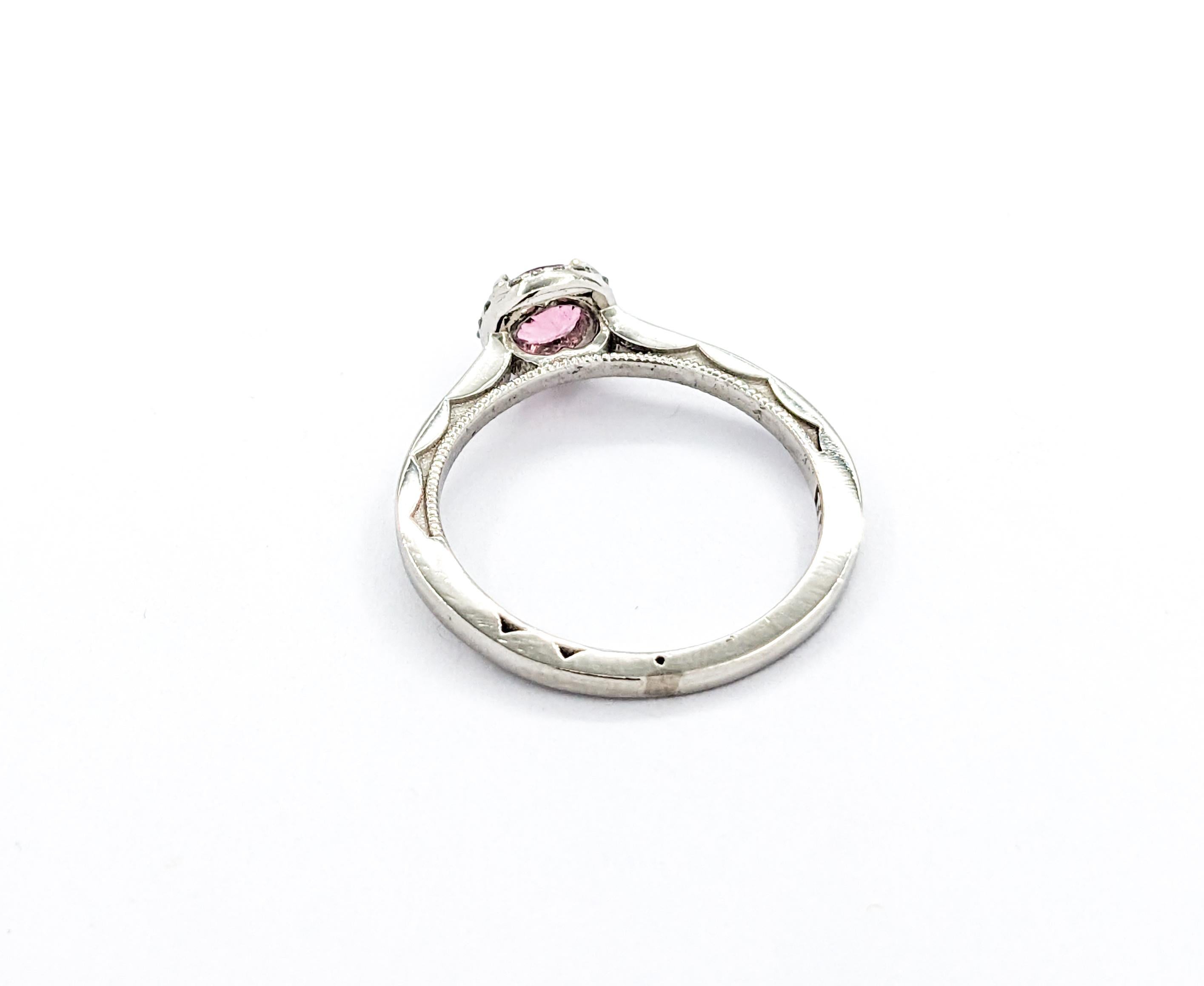Anillo Tacori Turmalina Rosa Con Diamantes En Platino en venta 2