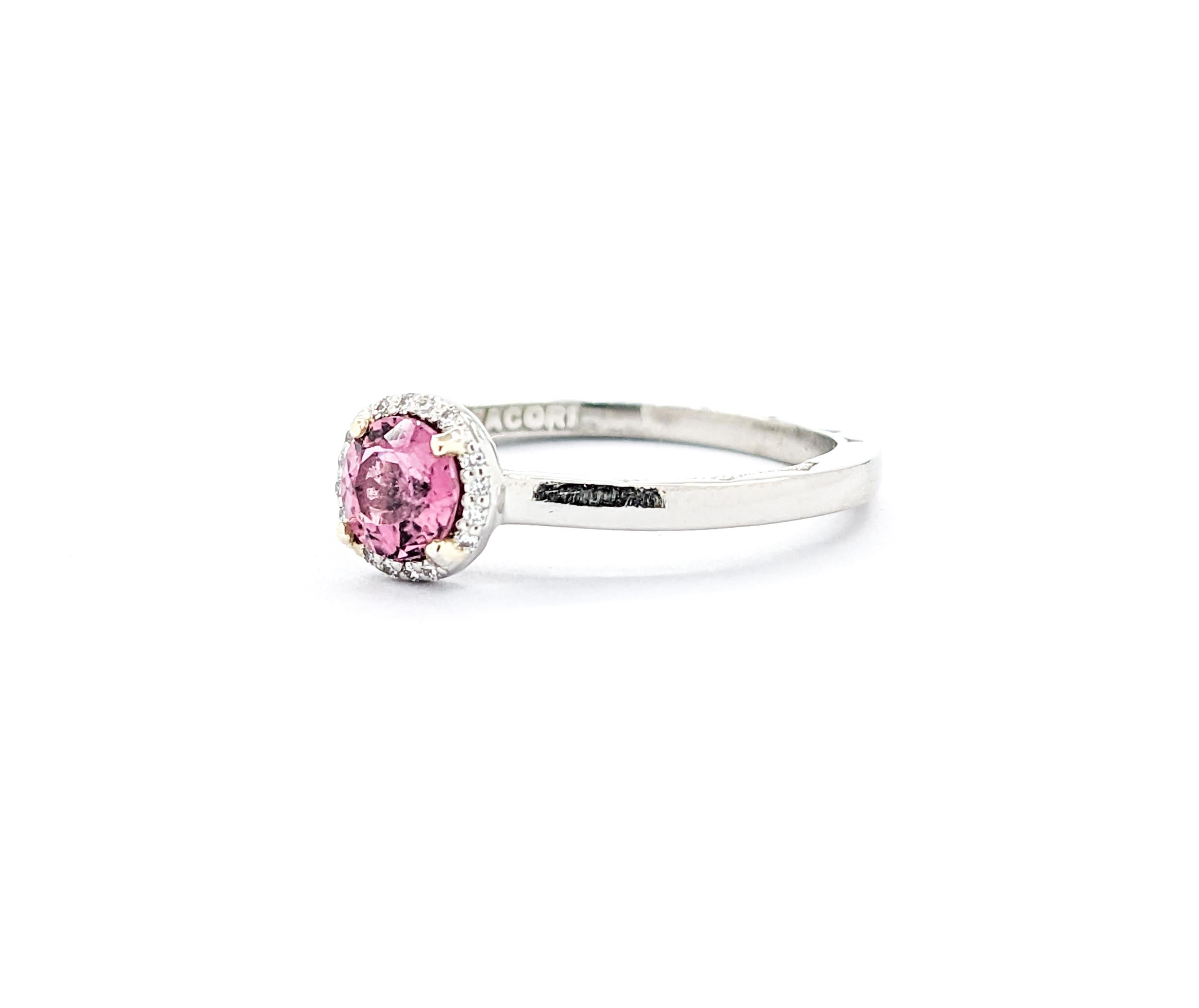 Anillo Tacori Turmalina Rosa Con Diamantes En Platino en venta 3