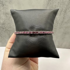 Pink Tourmaline Tennis Bracelet Sterling Silver 3mm Oval 7in 10.7g New