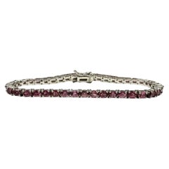 Pink Tourmaline Tennis Bracelet Sterling Silver 3mm Oval 7in 10.7g New