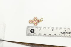 Pink Tourmaline Cross 18 Karat two tone Gold made in Italy Cross Pendant