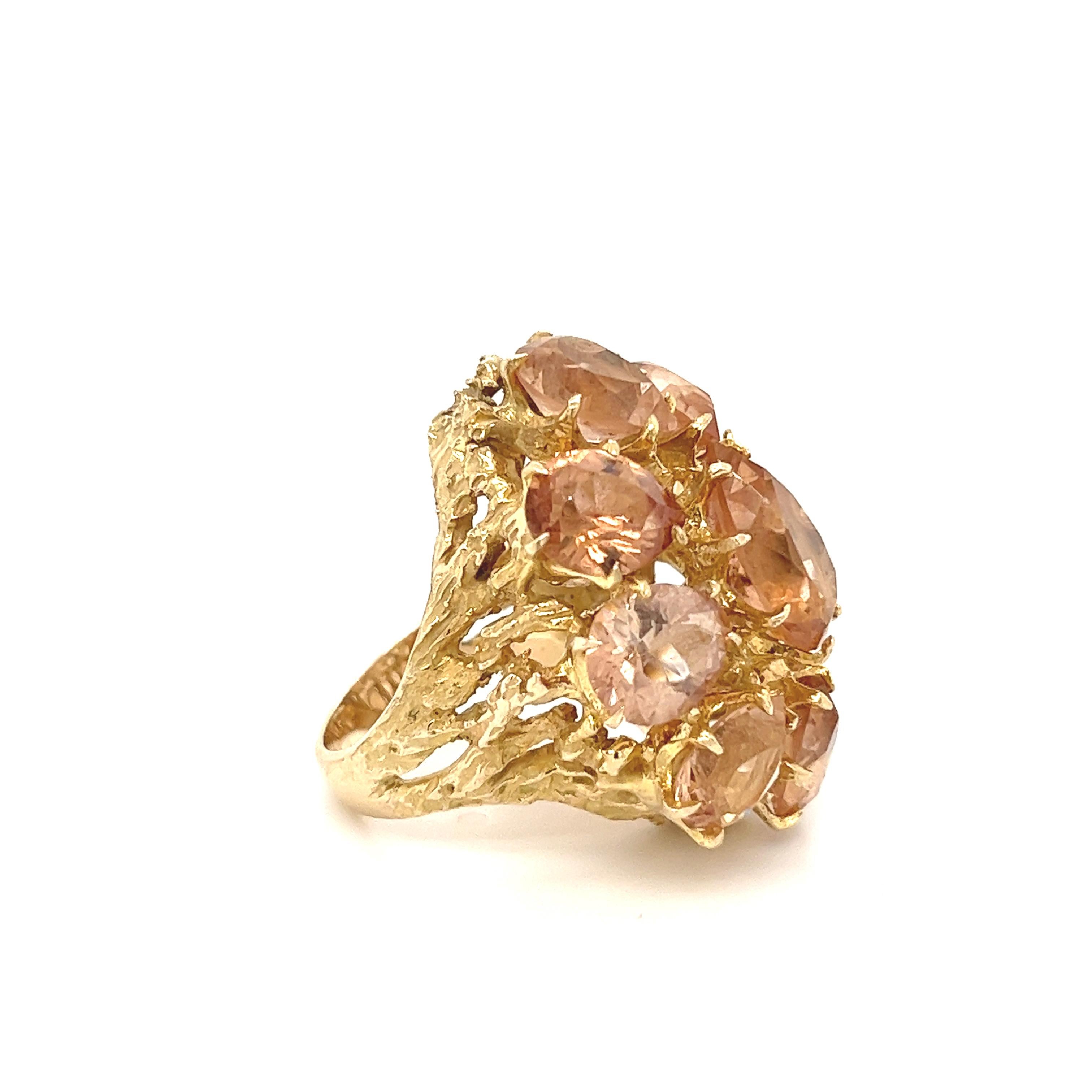 Pink Tourmaline Vintage Ring In New Condition For Sale In Miami, FL