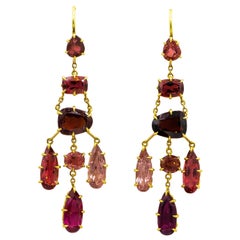 H. Stern - Boucles d'oreilles avec tourmalines roses 12 carats en or jaune 18 carats