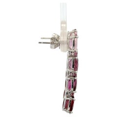 Pink Tourmline Ombree Gemstone Drop Earrings 6.20 Carats 14 Karat White Gold