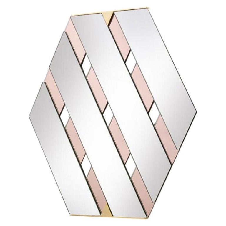 Pink Tresse Mirror by Mason Editions For Sale