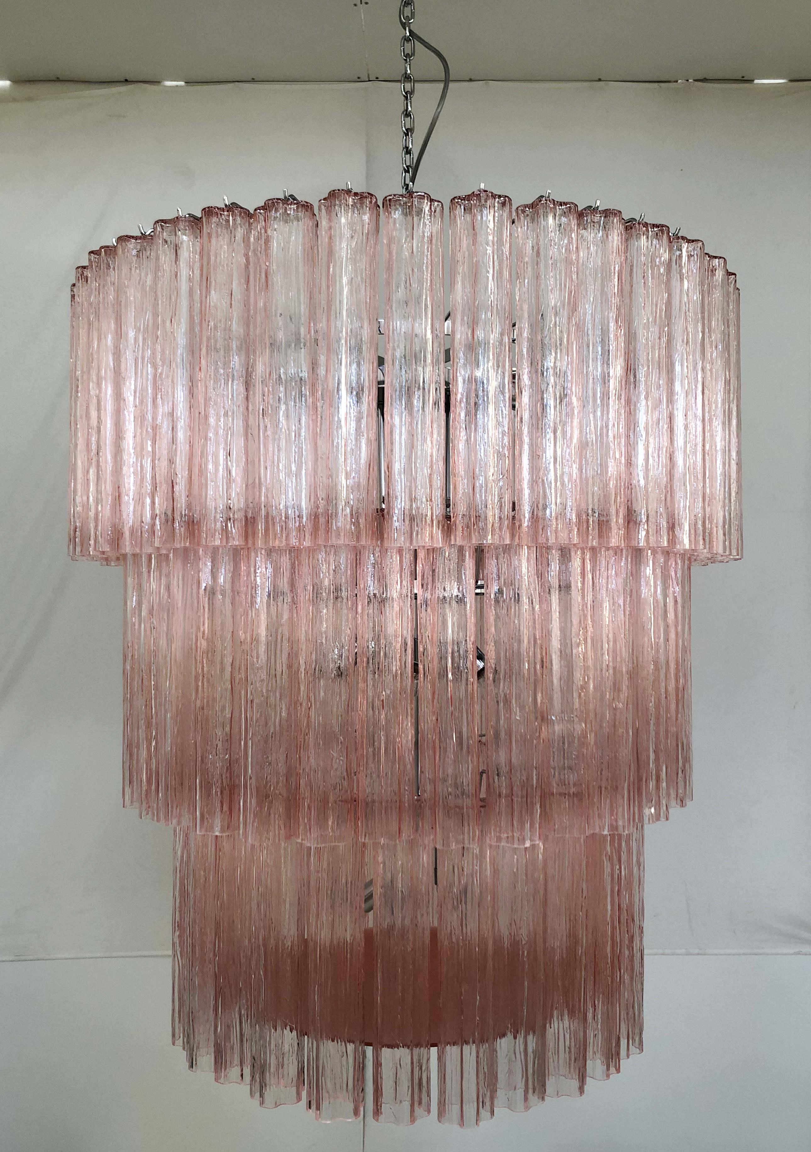 Mid-Century Modern Pink Tronchi Chandelier by Fabio Ltd For Sale