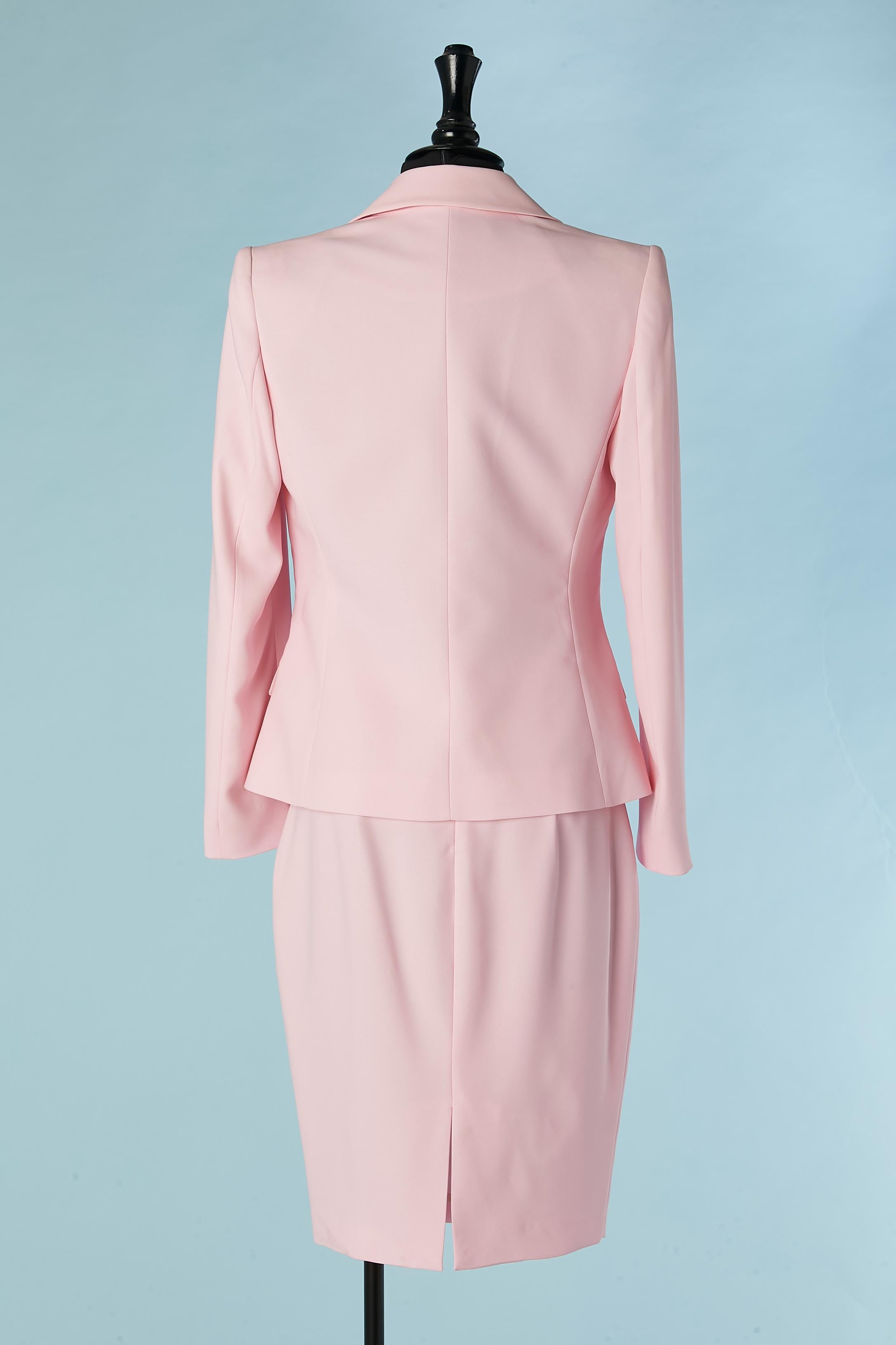Pink trouser AND skirt suit with rhinestone Gai Mattiolo The Red Carpet  For Sale 7