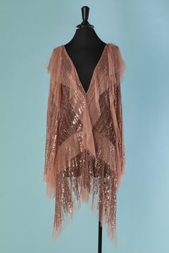 Pink tulle and sequin cocktail mini dress ALEXANDRE VAUTHIER