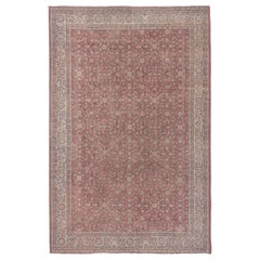 Tappeto turco Oushak rosa, anni '30 circa