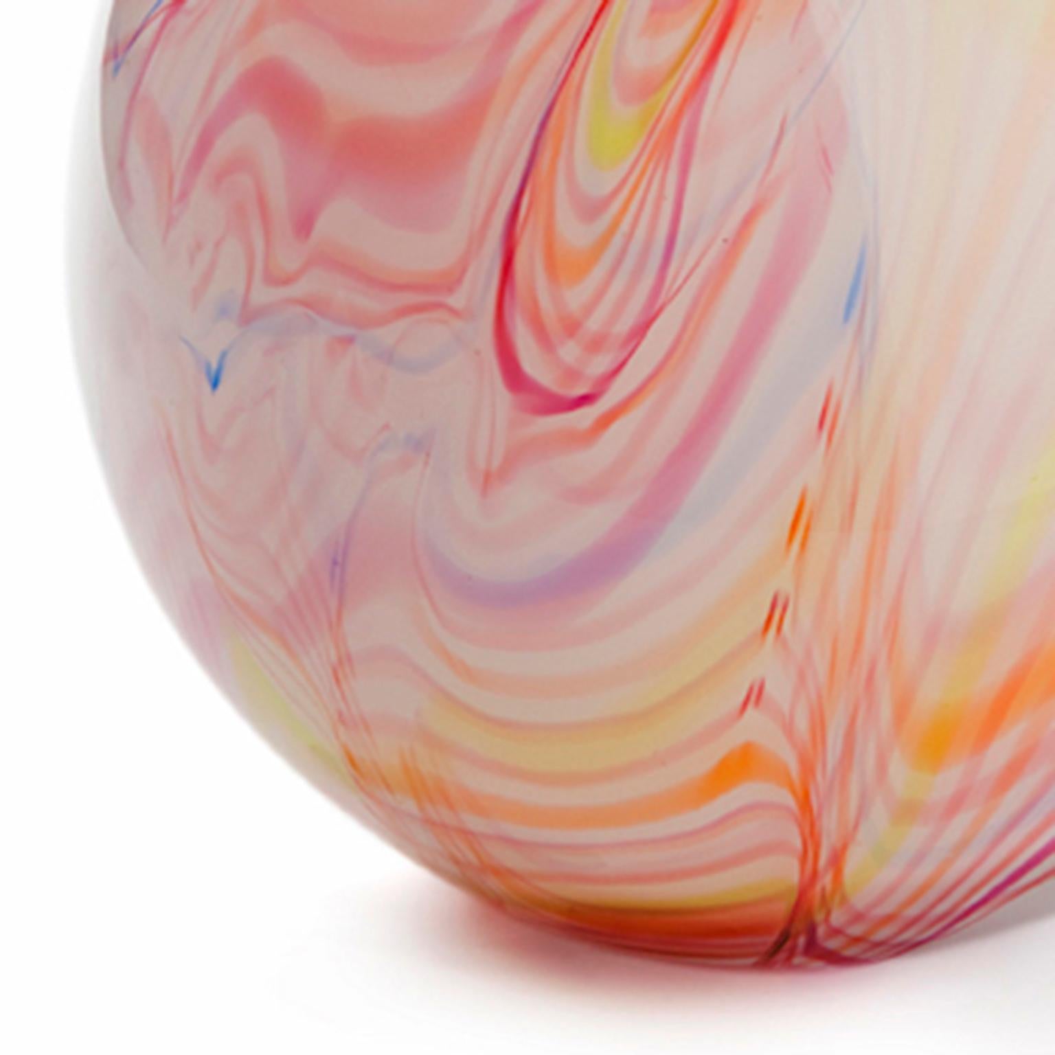 Modern Glass object. Pink Tweed Calabash