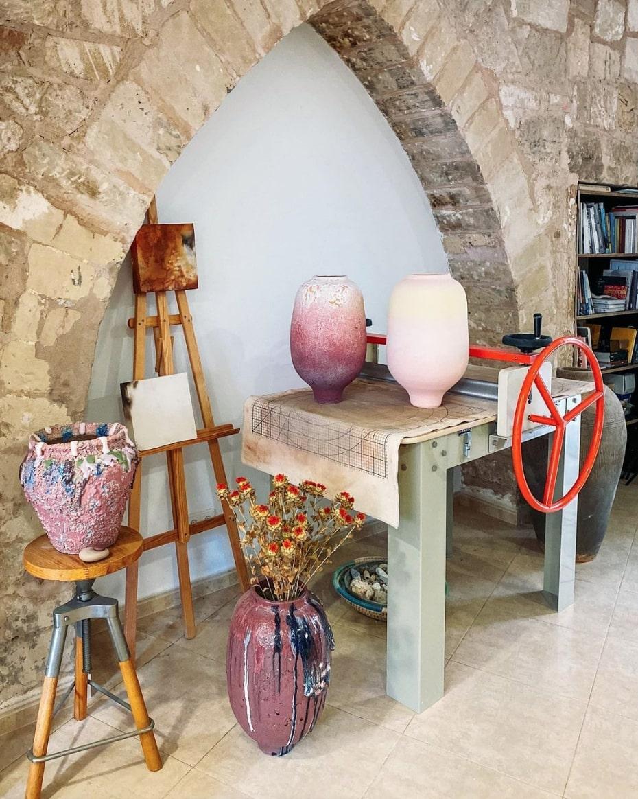 Spanish Pink Twins Vase I by Arina Antonova For Sale