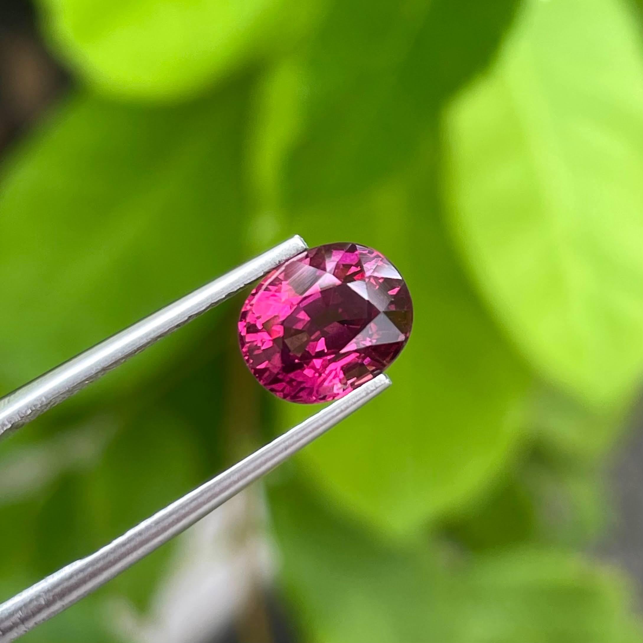 Weight 3.20 carats 
Dimensions 8.9x7.3x5.7 mm
Origin Malawi
Treatment None
Shape Oval
Clarity Eye Clean
Cut Step Oval




The Pink Umbalite Garnet, a mesmerizing gemstone originating from Malawi, captivates with its alluring beauty and distinctive