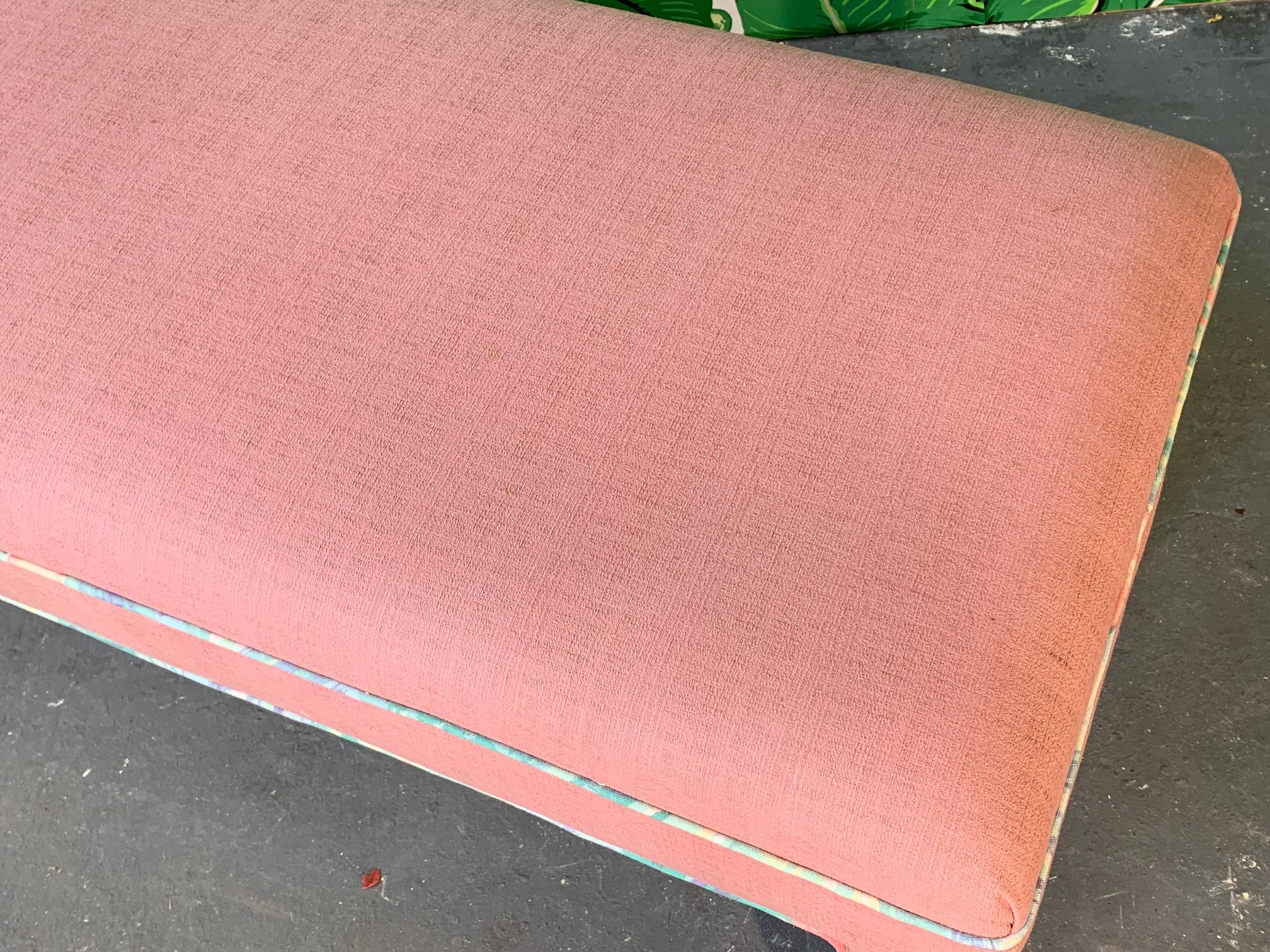 Upholstery Pink Upholstered Bench Seat, circa 1980s