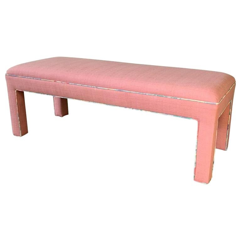 Pink Upholstered Bench Seat, circa 1980s