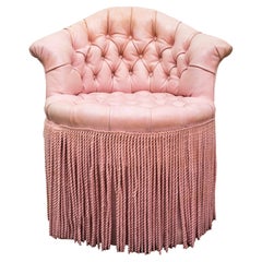 Retro Pink Upholstered Maquilleuse Boudoir Chair