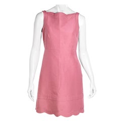 Valentino Pink Scalloped Sheath Dress