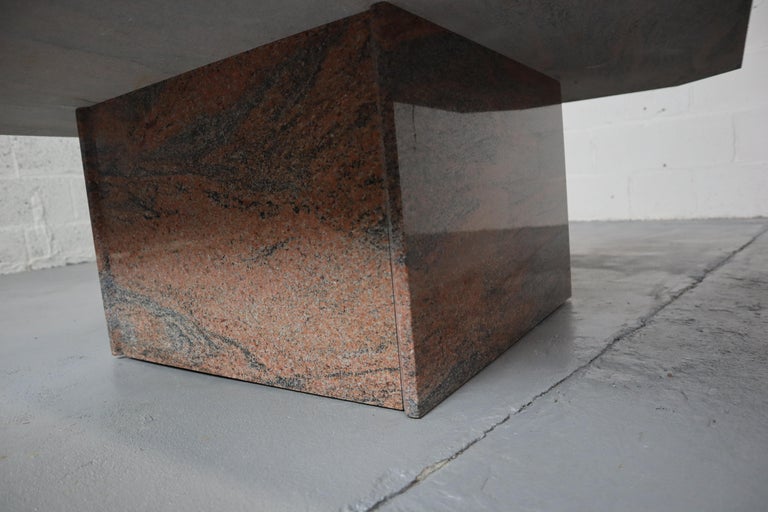 Pink Veined Granite Coffee Table, 1980s For Sale at 1stDibs