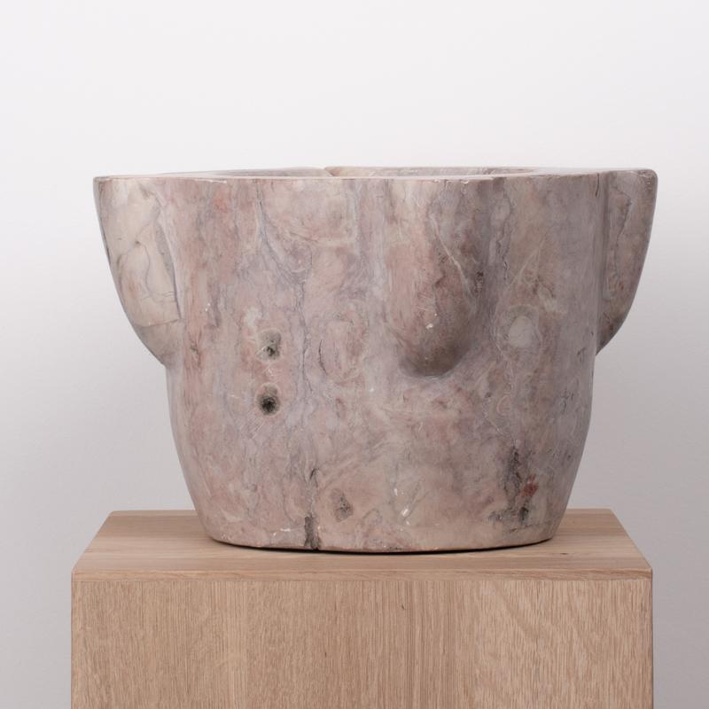 French Pink Lavender Veined Marble Mortar 18th Century For Sale