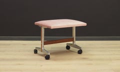 Pink Velour Footrest Vintage Danish Design, 1970s