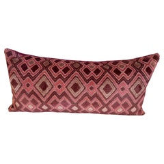 Pink Velvet 2 Tone Lumbar Pillow Geometric Raised Geometric Cut Out