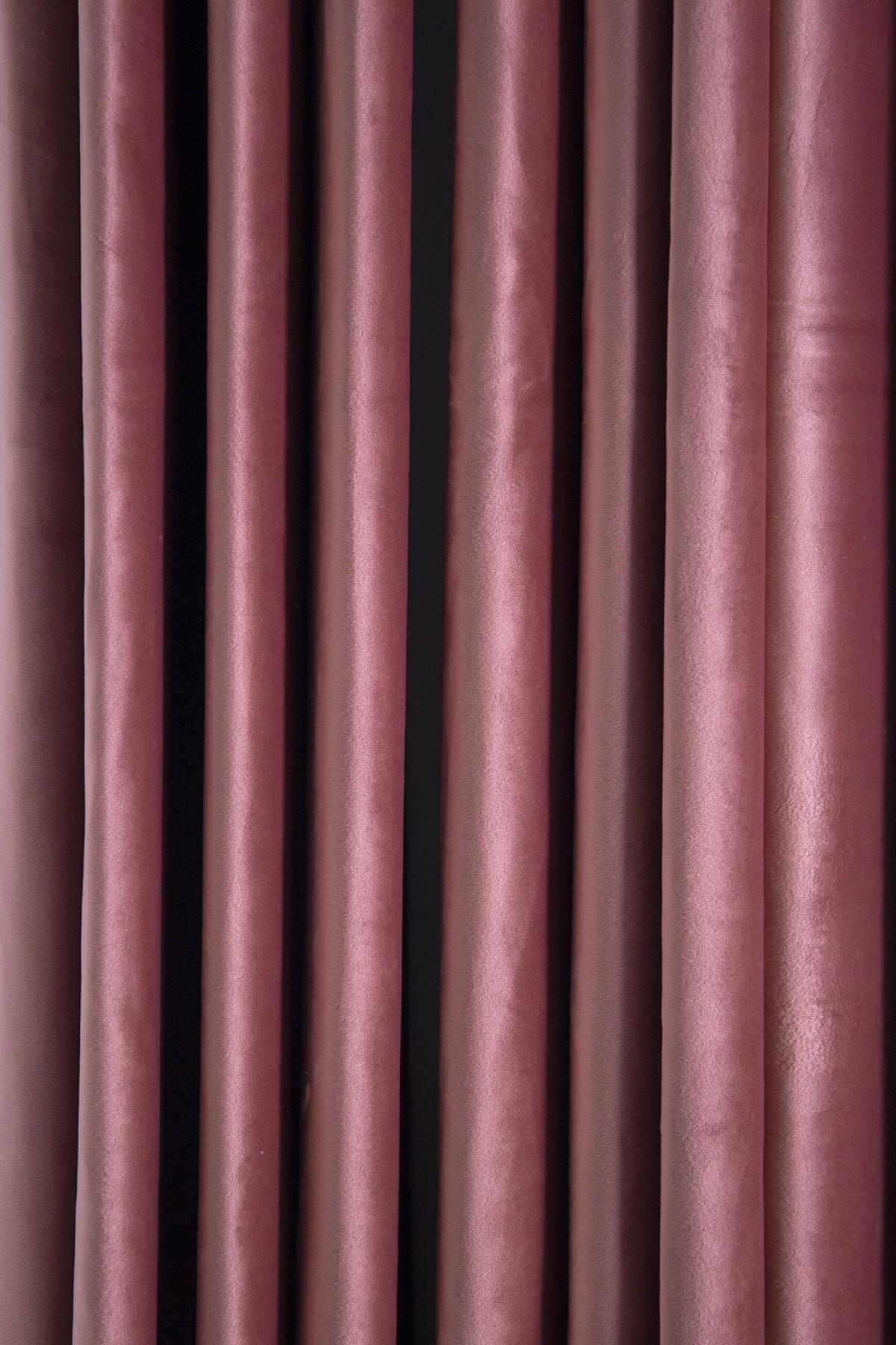 Modern Pink Velvet and Brass Italian Customizable Curtain by Vintage Domus Collection For Sale