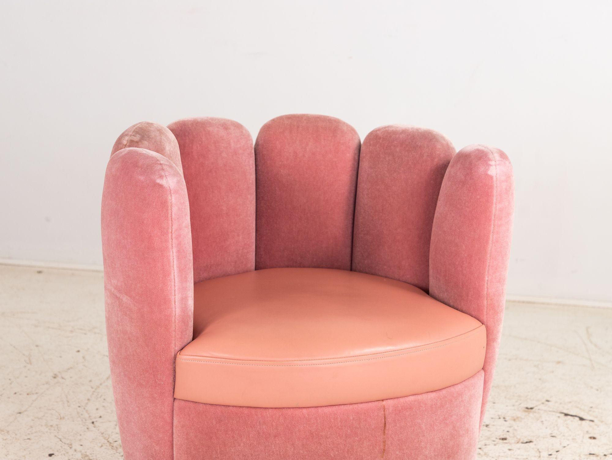 Pink Velvet and Leather Swivel Chair, Sketch Restaurant, London 2014 5