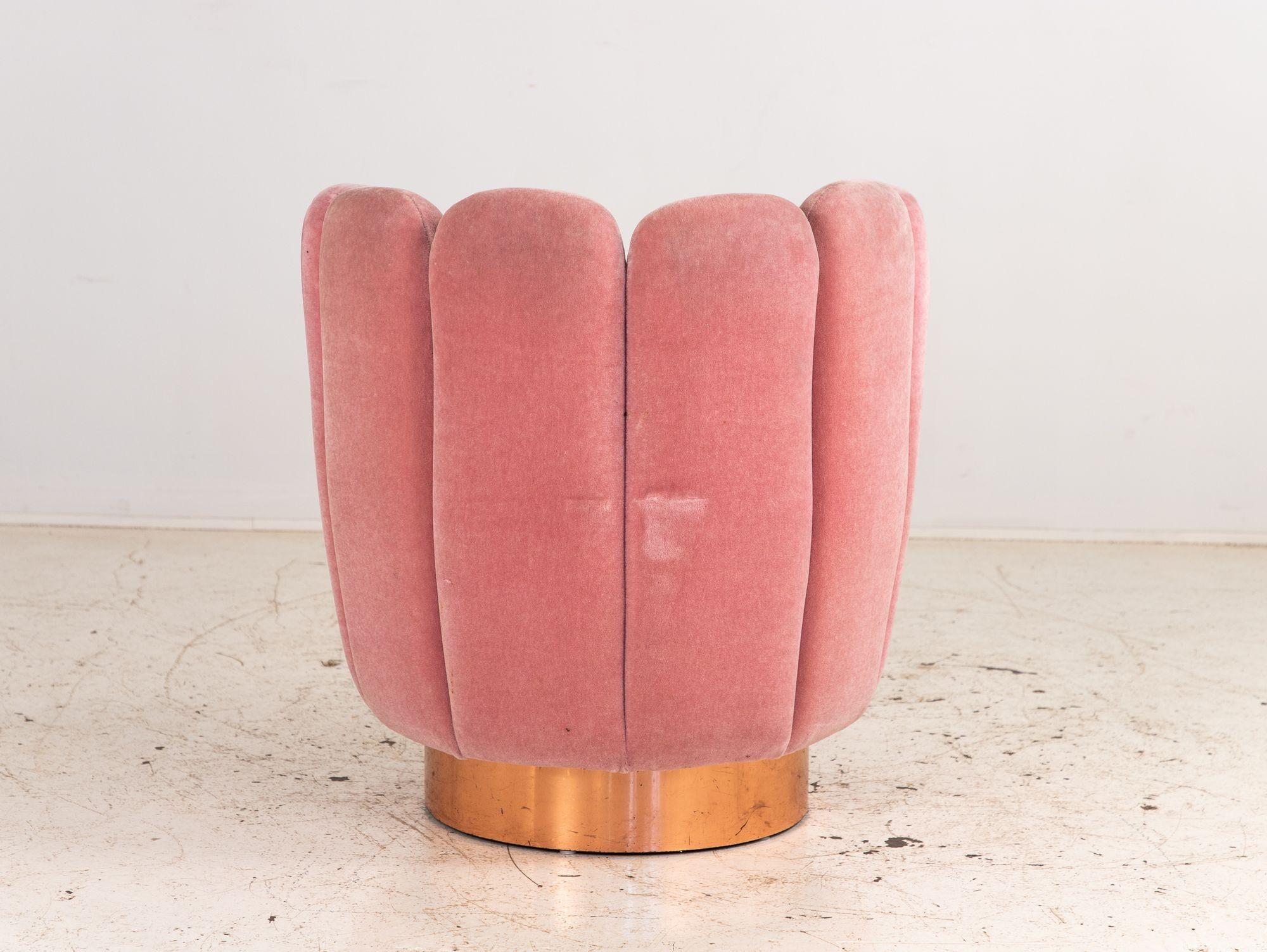 Contemporary Pink Velvet and Leather Swivel Chair, Sketch Restaurant, London 2014