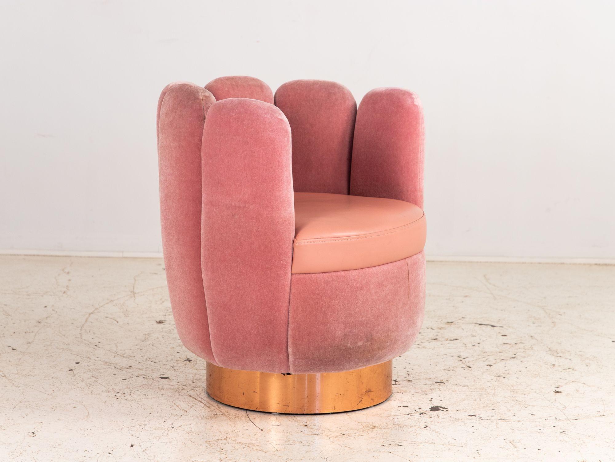 Pink Velvet and Leather Swivel Chair, Sketch Restaurant, London 2014 1