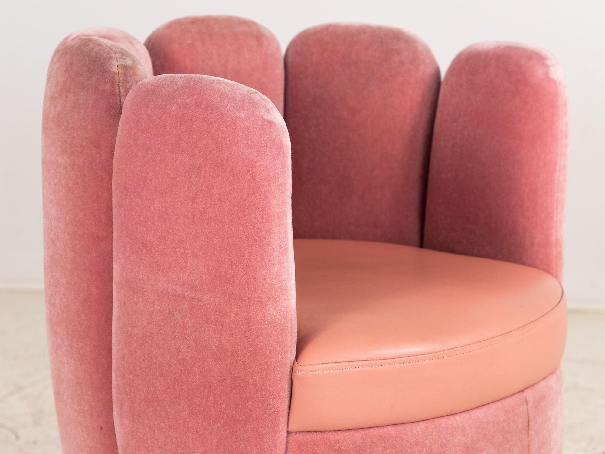 Pink Velvet and Leather Swivel Chair, Sketch Restaurant, London 2014 2