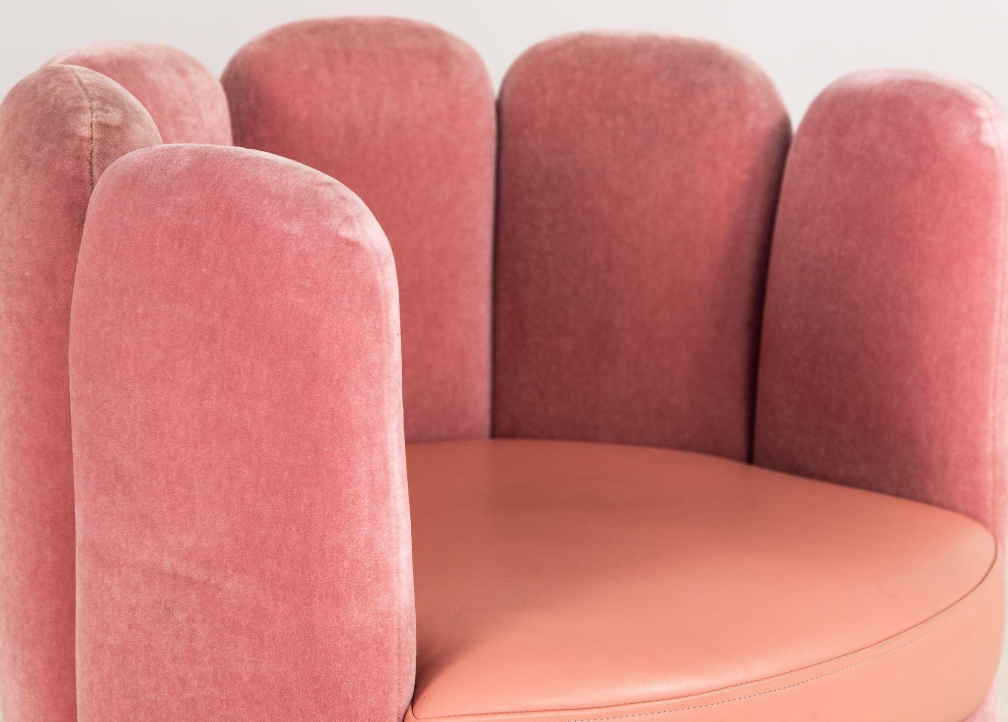 Pink Velvet and Leather Swivel Chair, Sketch Restaurant, London 2014 3