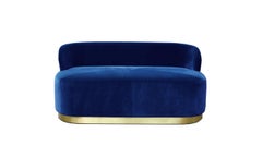 Midcentury Modern Pink Velvet and Brass Majestic Bench Handcrafted and Custom