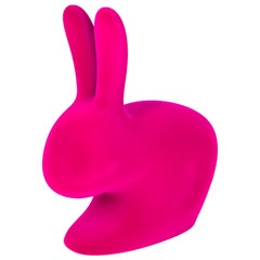 Chaise lapin bébé en velours fuschia, Stefano Giovannoni, fabriquée en Italie 