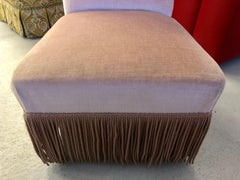 Pink Velvet Bedroom Boudoir Toad Seat Side Chair, France, 1900