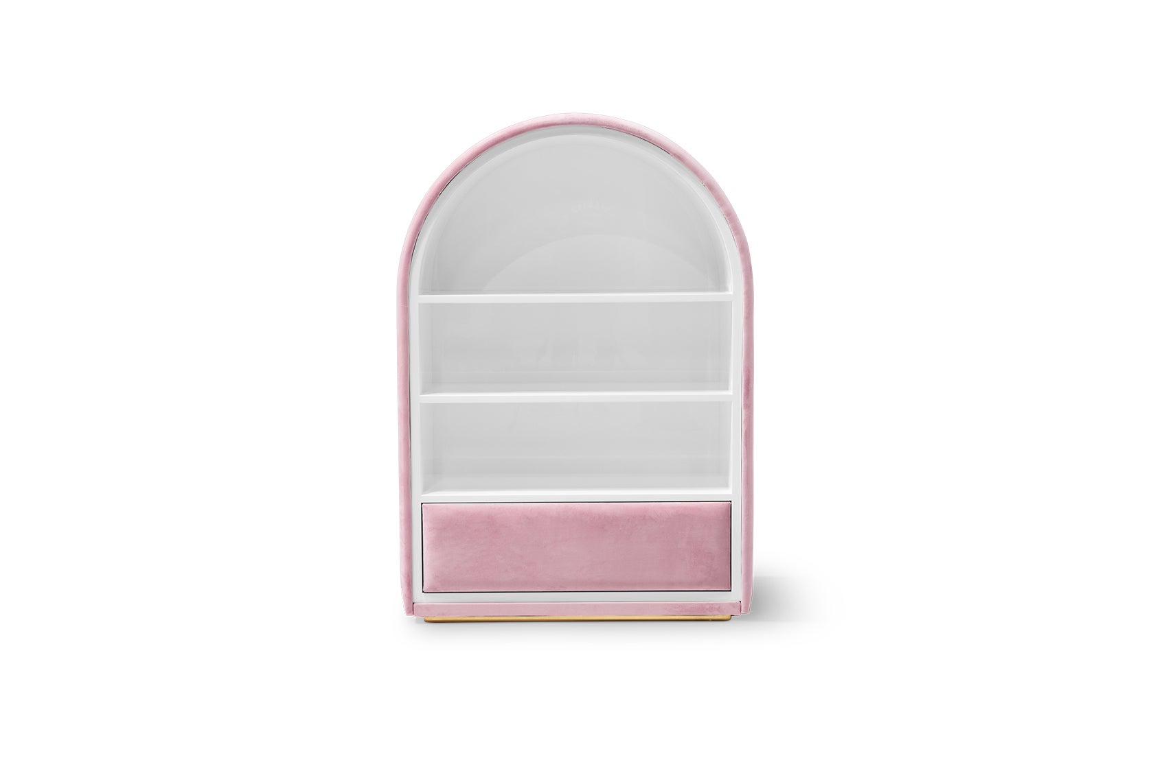 Pink Velvet Bubble Gum Bookcase The II by Circu Magical Furniture For Sale