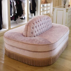 Pink Velvet Double Sided Sofa