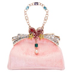 Rosa Handgefertigte Tasche mit Griff aus Samt NWOT
