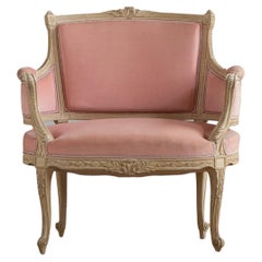 Marquise de transition en velours rose de style Louis XV-Louis XVI