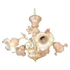 Pink Venetian Glass Murano Chandelier