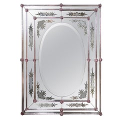 Etched And Beveled Venetian Mirror