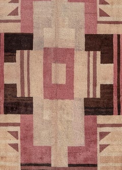 Tapis rose Art Déco vintage Doris Leslie Blau Collection