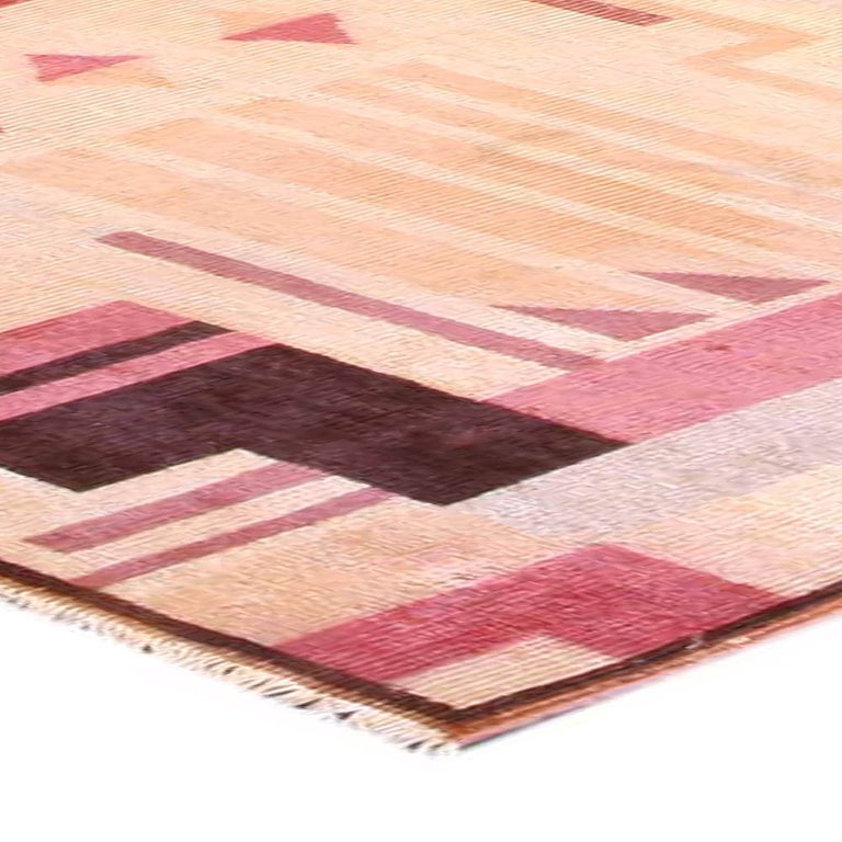 Pink Vintage Art Deco Rug For Sale at 1stDibs