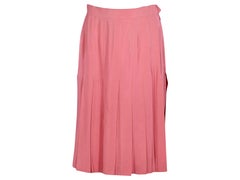 Pink Vintage Chanel Boutique Pleated Silk Skirt