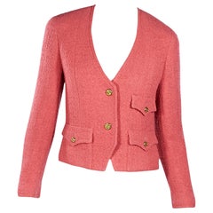 Pink Vintage Chanel Button-Front Jacket