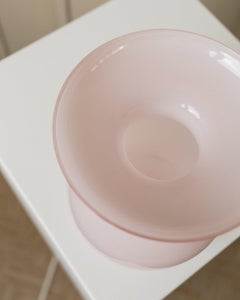 Jarrón de cristal vintage rosa - Diseño Barbro Wesslander y Pia Amsell para Ikea, años 2000