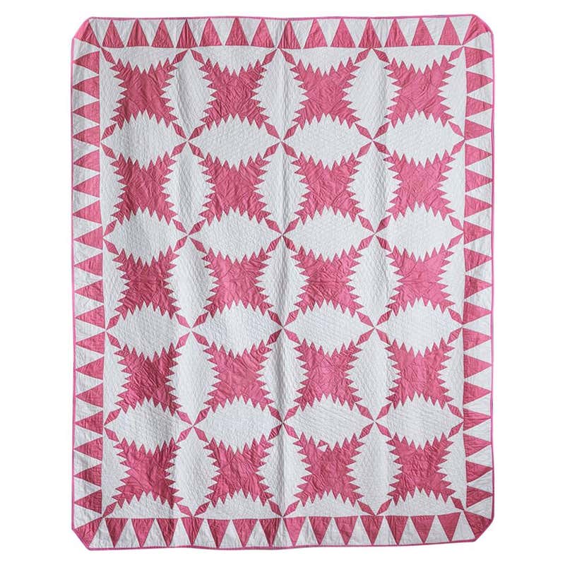 Pink Vintage Patchwork Quilt at 1stDibs | pink patchwork quilts
