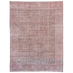 Pink Vintage Turkish Oushak Carpet, circa 1930s