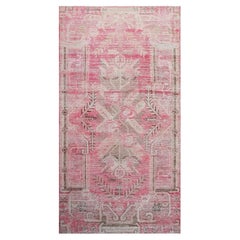 Pink Vintage Wool Cotton Blend Rug - 4'5" x 8'