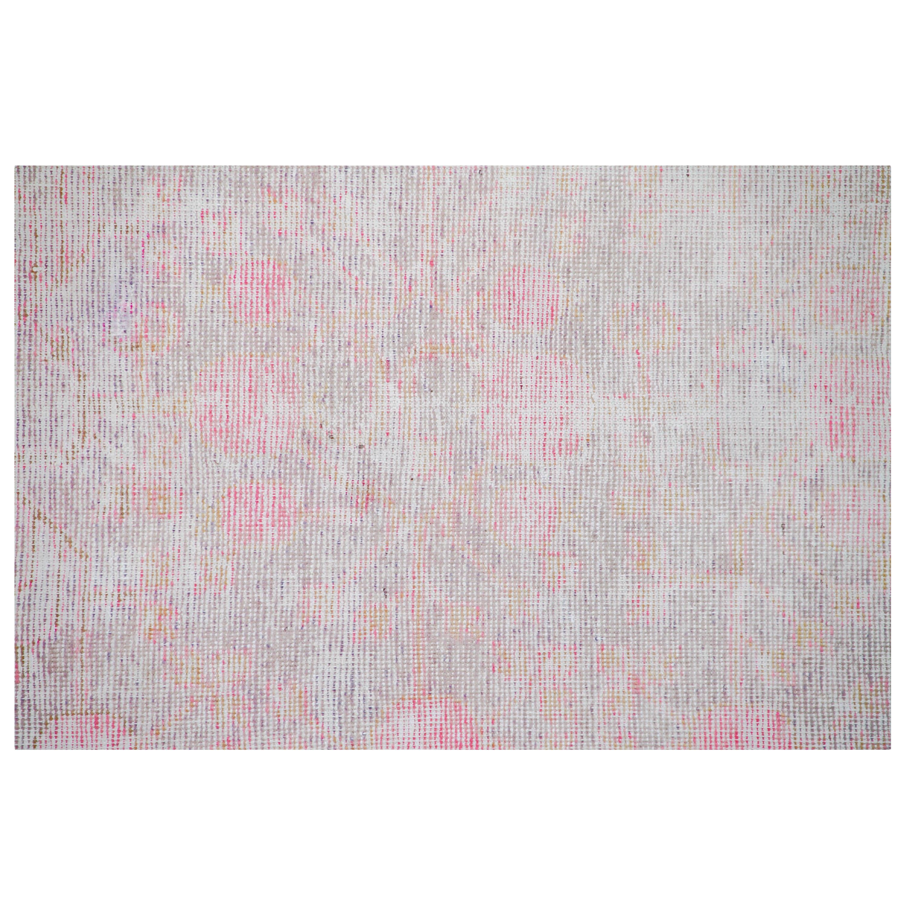 Von der alten Seidenstraße bezogen, um einen echten, einzigartigen Teppich in Ihr Zuhause zu bringen, bietet dieser rosa Vintage-Woll-Baumwollmischungs-Läufer - 3'1